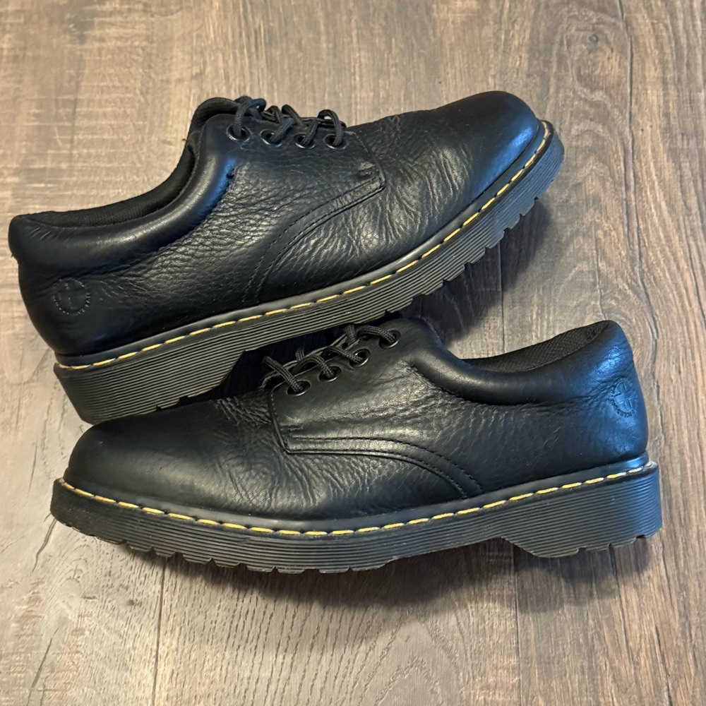 Dr. Martens Boston Mens 43/ US 10 Black Leather Oxford 4 Eyelets AW004 Vtg EUC